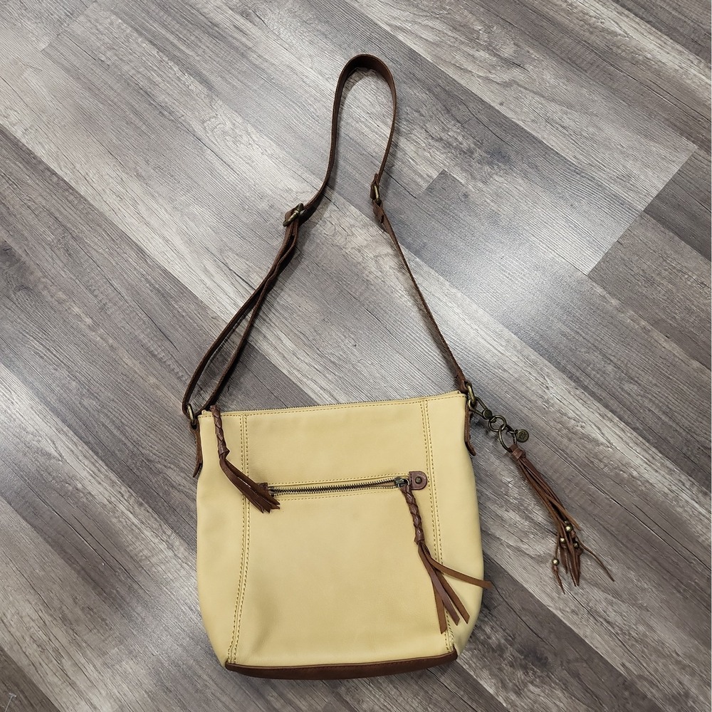 The Sak Leather Buttercup Ashland Crossbody Bag Fringe/Tassels/Bag Charm